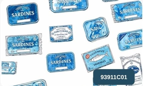 TRICOLINE DIGITAL 100% ALGODÃO ESTAMPADA LATAS DE SARDINHA 0,50cm X 1,50m | 93911C01