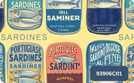 TRICOLINE DIGITAL 100% ALGODÃO ESTAMPADA LATAS DE SARDINHA 0,50cm X 1,50m | 93906C01