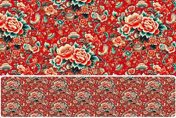 TRICOLINE DIGITAL 100% ALGODÃO ESTAMPADA ORIENTAL 0,50cm x 1,50m | 93816C01