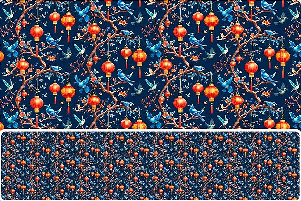 TRICOLINE DIGITAL 100% ALGODÃO ESTAMPADA ORIENTAL 0,50cm x 1,50m | 93818C01