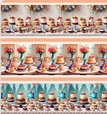 TRICOLINE DIGITAL 100% ALGODÃO BARRADO ESTAMPADA BOLOS 0,55cm x 1,50m | 93791C01