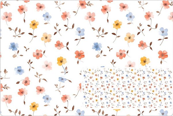 TRICOLINE DIGITAL 100% ALGODÃO ESTAMPADA FLORAL SOLTO 0,50cm x 1,50m | 93794C01