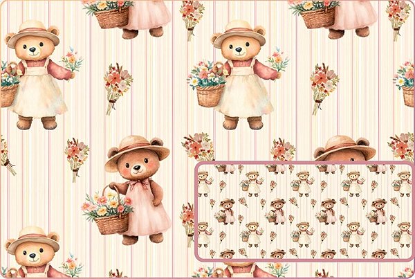 TRICOLINE DIGITAL 100% ALGODÃO ESTAMPADA ANIMAIS URSO 0,50cm X 1,50m | 93860C01