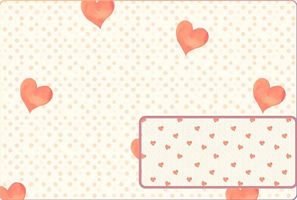 TRICOLINE DIGITAL 100% ALGODÃO ESTAMPADA CORAÇÕES 0,50cm X 1,50m | 93862C01