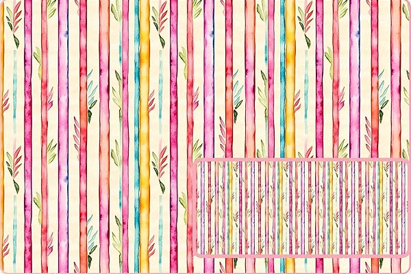 TECIDO TRICOLINE DIGITAL 100% ALGODÃO ESTAMPADO LISTRADO 0,50cm X 1,50m | 93758C01