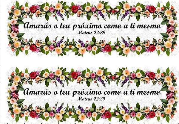 TRANSFER TEXTIL PASSE E CRIE - AMARÁS O TEU PRÓXIMO COMO A TI MESMO 0,21cm X 0,29cm| Modelo PC0019