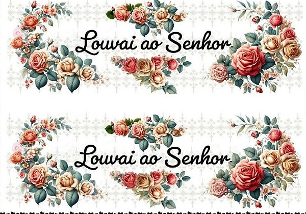 TRANSFER TEXTIL PASSE E CRIE - LOUVAI AO SENHOR 0,21cm X 0,29cm| Modelo PC0021