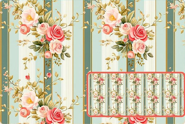 TECIDO TRICOLINE DIGITAL 100% ALGODÃO ESTAMPADO FLORAL BUQUET 0,50cm X 1,50m | 93850C01