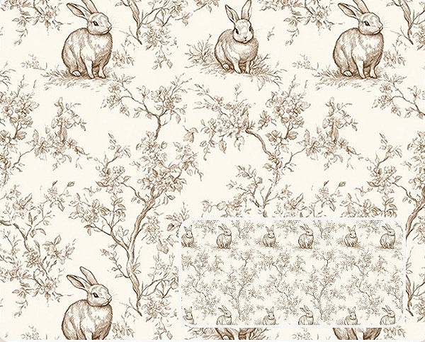 TRICOLINE DIGITAL 100% ALGODÃO ESTAMPADA PASCOA 2026 0,50cm X 1,50m | P0044C01