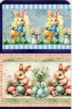 TRICOLINE DIGITAL 100% ALGODÃO ESTAMPADA BARRADO PASCOA 0,50cm x 1,50m | JS069C01