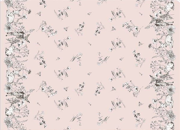 SARJA DIGITAL 100% ALGODÃO ESTAMPADA BARRADO SILVESTRE PASCOA 0,50cm X 1,70m | SS047S01