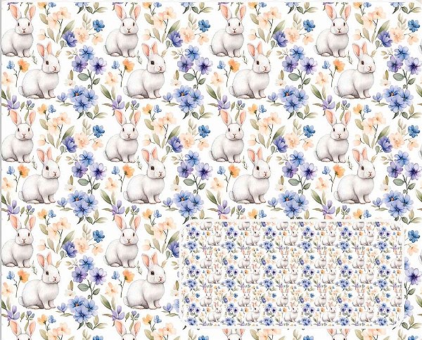 TRICOLINE DIGITAL 100% ALGODÃO ESTAMPADA PASCOA FLORIDA 0,50cm x 1,50m | P0050C01