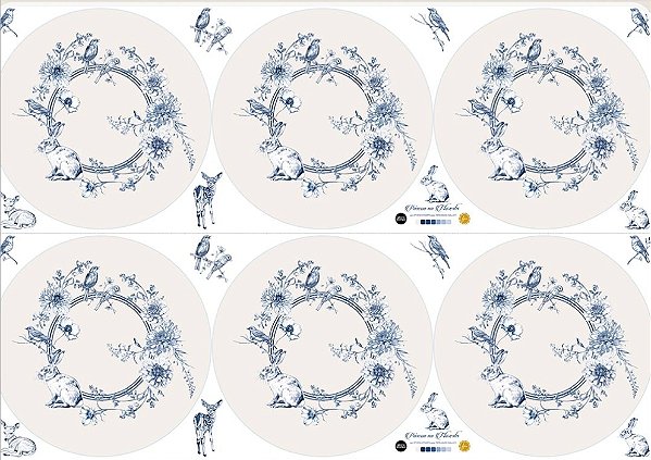 TRICOLINE DIGITAL 100% ALGODÃO ESTAMPADA | PAINEL AMERICANO REDONDO PASCOA 0,50cm x 1,50m [3 PEÇAS] SS050C01