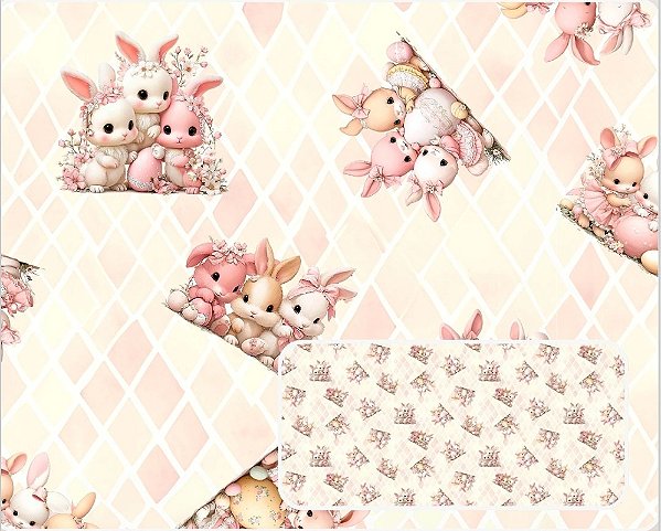 TRICOLINE DIGITAL 100% ALGODÃO ESTAMPADA ANIMAIS PASCOA 0,50cm X 1,50m | P0060C01