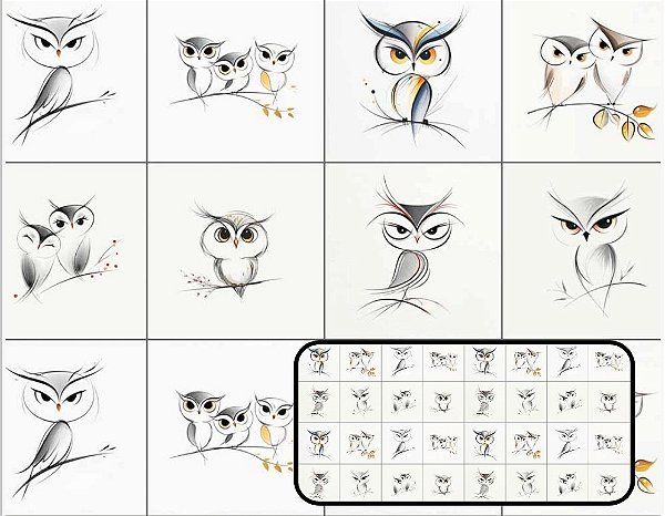 TRICOLINE DIGITAL 100% ALGODÃO ESTAMPADA ANIMAIS CORUJA 0,50cm X 1,50m | 93880C01