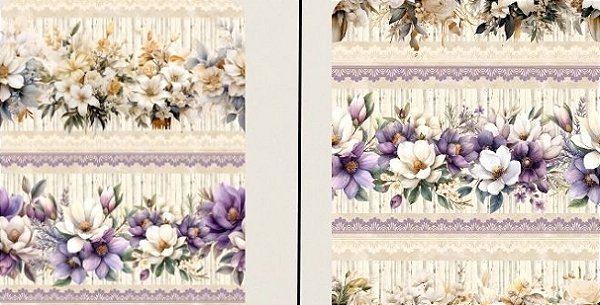 TRICOLINE DIGITAL 100% ALGODÃO ESTAMPADA BARRADO FLORES 0,55cm x 1,50m | CMC00118