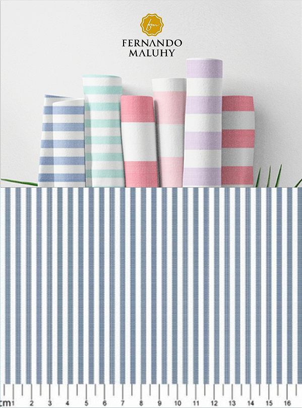 TECIDO TRICOLINE FIO TINTO 100% ALGODÃO ESTAMPADO LISTRADO 3M M 0,50cm X 1,50m | L2271107
