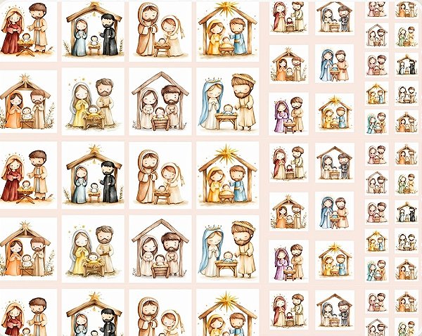 TRICOLINE DIGITAL 100% ALGODÃO ESTAMPADA | PAINEL SAGRADA FAMÍLIA 0,45m x 1,50m | 93950C01