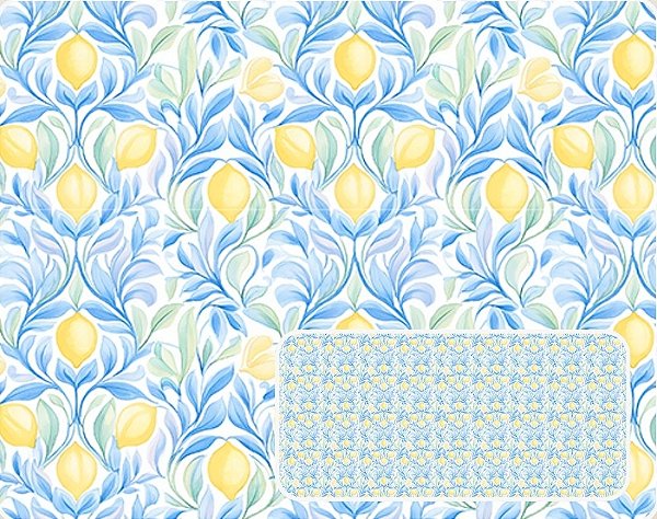 TECIDO TRICOLINE DIGITAL 100% ALGODÃO ESTAMPADO LIMÃO PEQUENO 0,50cm X 1,50m | 93954C01