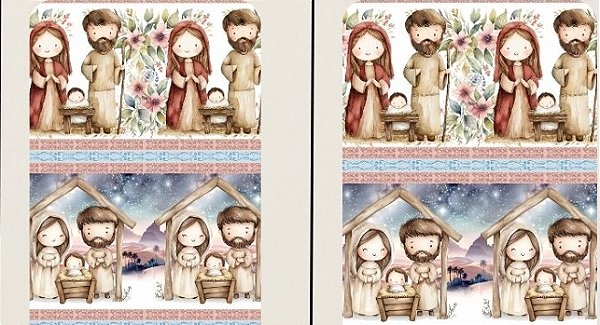 TRICOLINE DIGITAL 100% ALGODÃO ESTAMPADA BARRADO RELIGIOSO 0,55cm x 1,50m | 93949C01