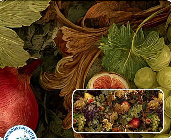 SARJA DIGITAL 100% ALGODÃO ESTAMPADA IMPERMEÁVEL FRUTAS 0,50cm X 1,70m | 93970S01