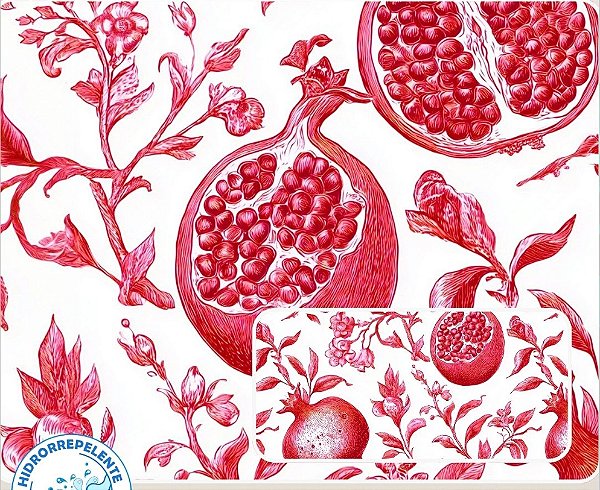 SARJA DIGITAL 100% ALGODÃO ESTAMPADA IMPERMEÁVEL FRUTAS 0,50cm X 1,70m | 93992S01