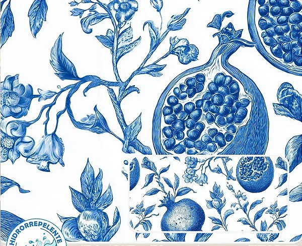 SARJA DIGITAL 100% ALGODÃO ESTAMPADA IMPERMEÁVEL FRUTAS 0,50cm X 1,70m | 93994S01