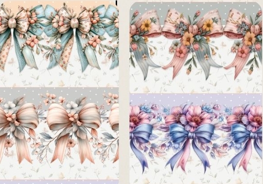 TRICOLINE DIGITAL 100% ALGODÃO BARRADO ESTAMPADA LAÇOS 0,55cm X 1,50m | 93984C01