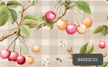 TRICOLINE DIGITAL 100% ALGODÃO FRUTAS FUNDO XADREZ 0,50cm x 1,50m | 94020C01