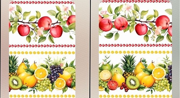 TRICOLINE DIGITAL 100% ALGODÃO BARRADO ESTAMPADA FRUTAS 0,55cm x 1,50m | 94040C01