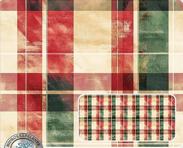 SARJA DIGITAL 100% ALGODÃO IMPERMEAVEL ESTAMPADA NATAL XADREZ 0,50cm x 1,70m | CHS00194