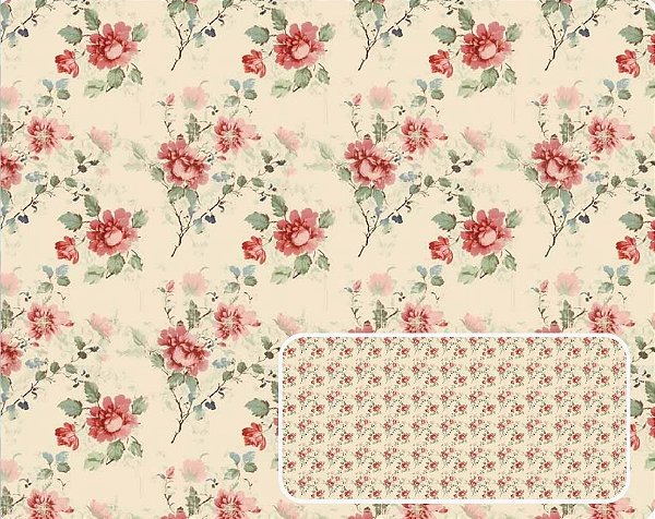 TRICOLINE DIGITAL 100% ALGODÃO ESTAMPADA FLORAL PEQUENOS 0,50cm X 1,50m | 94102C01