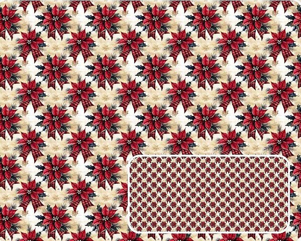 TRICOLINE DIGITAL 100% ALGODÃO ESTAMPADA NATAL BICO DE PAPAGAIO 0,50cm x 1,50m | CH000244