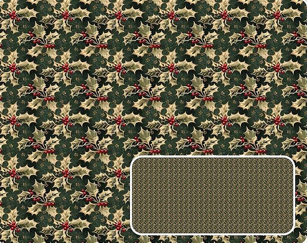 TRICOLINE DIGITAL 100% ALGODÃO ESTAMPADA NATAL AZEVINHA 0,50cm x 1,50m | CH000247