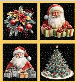 TRICOLINE DIGITAL 100% ALGODÃO ESTAMPADA PAINEL PAPAI NOEL 0,45m x 1,50m | CH000205