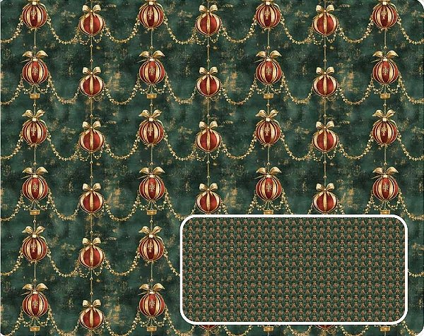 TRICOLINE DIGITAL 100% ALGODÃO ESTAMPADA NATAL BOLAS 0,50cm x 1,50m | CH000245