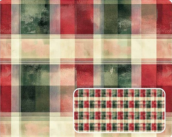 TECIDO TRICOLINE DIGITAL 100% ALGODÃO ESTAMPADO XADREZ NATAL 0,50cm X 1,50m | CH000195