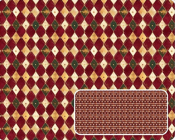 TRICOLINE DIGITAL 100% ALGODÃO ESTAMPADA ARGYLE NATAL 0,50cm X 1,50m | CH000251