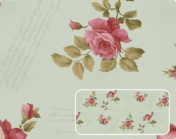 SARJA DIGITAL 100% ALGODÃO ESTAMPADA A VIDA EM COR DE ROSA HIDRORREPELENTE 0,50cm X 1,70m | MV002S05
