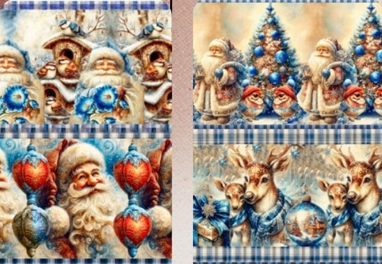 TRICOLINE DIGITAL 100% ALGODÃO ESTAMPADA BARRADO NATAL 0,55cm x 1,50m | JS075C01