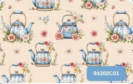 TRICOLINE DIGITAL 100% ALGODÃO ESTAMPADA BULES E FLORES 0,50cm X 1,50m | 94302C01