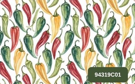 TRICOLINE DIGITAL 100% ALGODÃO ESTAMPADA LEGUMES 0,50cm x 1,50m | 94319C01