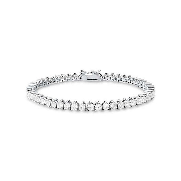 Pulseira Riviera em Ródio com Cravejamento de 3 Garras