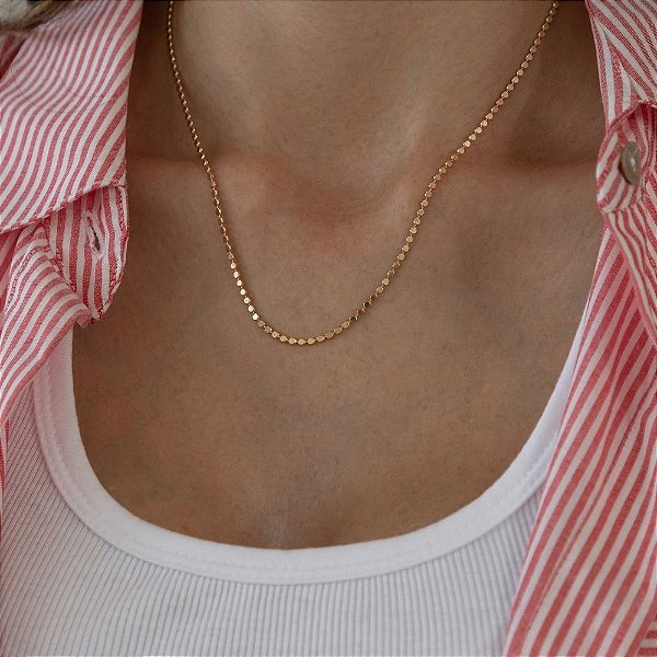 Choker Mini Dots com Esferas Achatadas em Banho de Ouro 18k