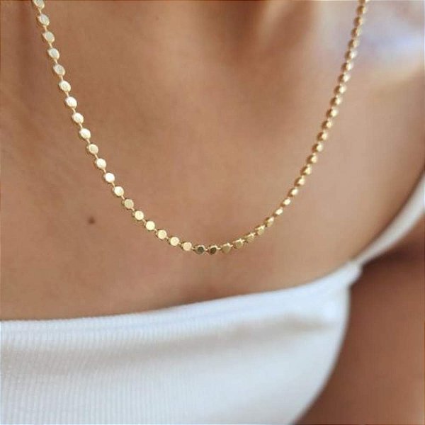 Choker de Esferas Achatadas - Banho de Ouro 18k