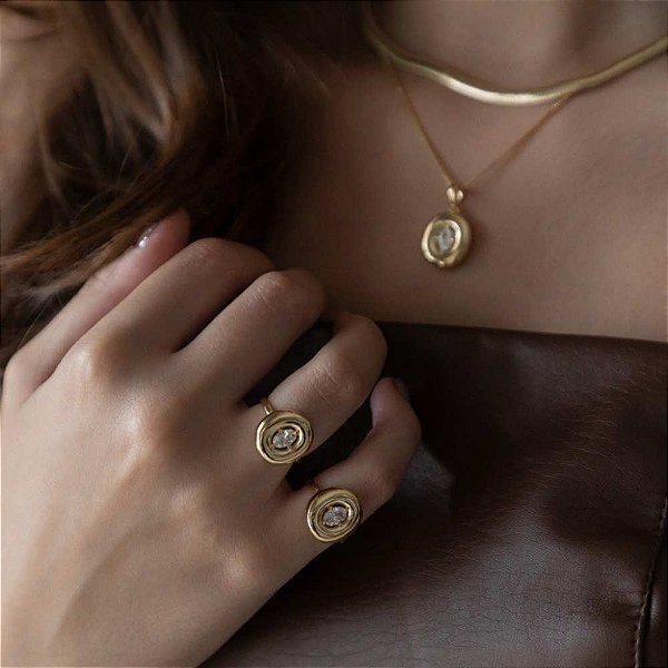 Colar Dot - Pingente Bold em Ponto de Luz em Zircônia – Banho de Ouro 18k