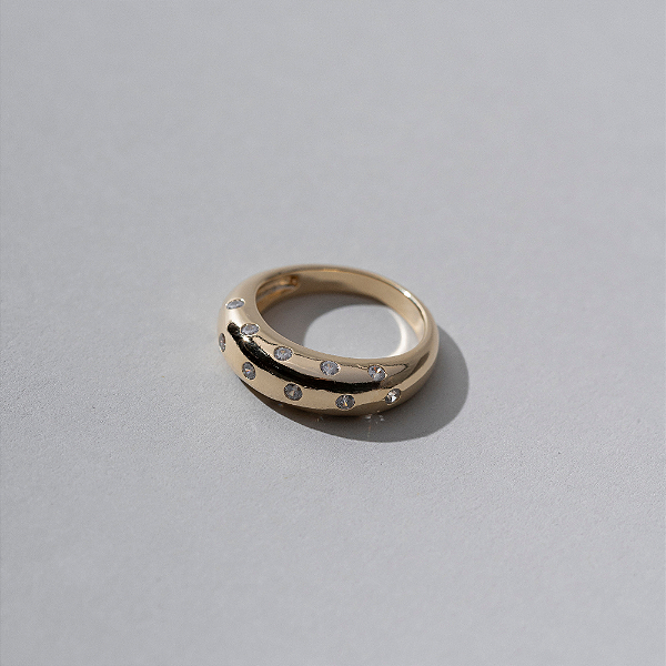 Anel Polka Dots Banhado à Ouro 18K