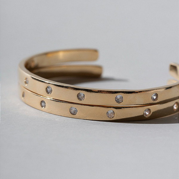 Bracelete Polka Dots Banhado à Ouro 18k