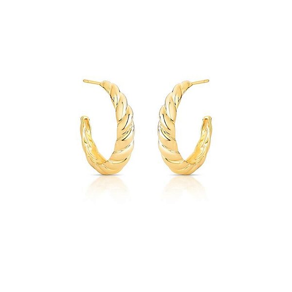 Argola Torcida Média – Banho de Ouro