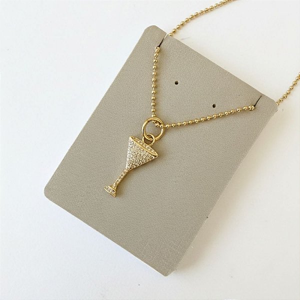 Colar Dry Martini Microcravejado em Banho de Ouro 18k